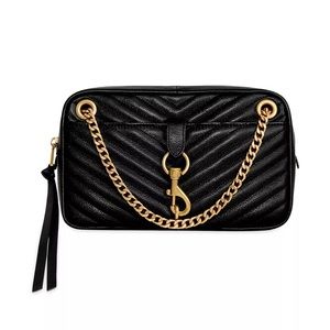 NWT Rebecca Minkoff
Edie Quilted Leather Shoulder Bag
Black